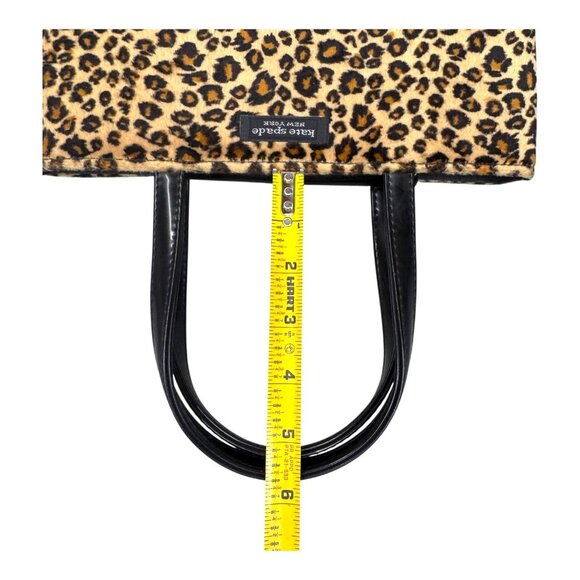 Kate Spade Leopard Print & Black Tote Bag Shoulder Hand Bag Purse Medium RARE - Picture 6 of 10